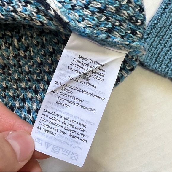 J. Crew Palm Tree Fair Isle Knit Cardigan Sweater Men's Medium - Picture 5 of 8